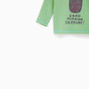 ZR Morning Cat Face Green Full Sleeves T Shirt