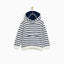 ZR Ecru Blue Stripe Hoodie