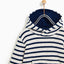 ZR Ecru Blue Stripe Hoodie