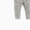 ZR Grey Penguine Printed Legging 10737