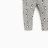 ZR Grey Penguine Printed Legging 10737
