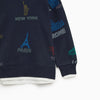 ZR Navy Blue Country Print Boys Sweatshirt