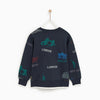 ZR Navy Blue Country Print Boys Sweatshirt