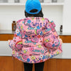 LD All Over Things Happens Full Sleeves Tea Pink Puffer Jacket 8339