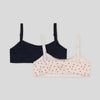 MNPRX Lace Style Heart Print White With Blue Brallete 2 Pc Pack 11081