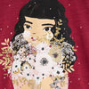 ZR Glitter Girl Flowers Maroon Top