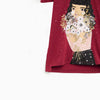 ZR Glitter Girl Flowers Maroon Top