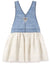 OSH Glitter Dots White Flare Blue Denim Frock 9706