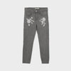 OM Grey Embroided Flower Denim 1280