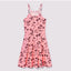HM Beach Life Print Lose Flare Neon Pink Shoulder Stripe Frock 7047