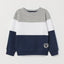 HM Color Block Grey & Blue Sweatshirt 3007