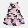 YO Leaves Printed Stone White Frock 4796