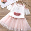 Anc Lal Aplic Swan With Pearls Pink Skirt Set 2608