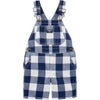 OSH Blue & White Check Cotton Short Dungaree 4037