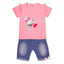 Yougi Pink Bunny With Red Purse Applique 2 Piece Set 2262