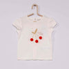 KB I Love My Cherry Pom Pom White Tshirt 4107