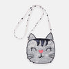 Happy Cat Sequence White Mini Purse 2205