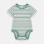 HM Rib Fabric Green Lines White Body Suit 4635