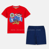 NKL Surprise Puppy Printed Red D.Blue 2 Piece Set 4809
