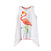 LS Swan Print White Sleeveless Top 3520