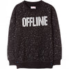 LS Offline Print Black Sweatshirt With Splashes 3462