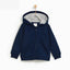 ZR Star Pocket Navy Blue Zipper Hoodie 3373