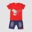 Yougi Applique Red Bunny With Purse 2 Piece Set 2264