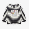 ZR White And Black Just Happy Sweatshirt 926
