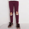 LDX Bunny Knee Patch Burgundy Legging 2814