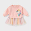 Anc Lal Multi Unicorn Light Pink Frock 3243