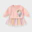 Anc Lal Multi Unicorn Light Pink Frock 3243