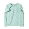LS Embroidered Butterfly Sea Green Sweatshirt 3469