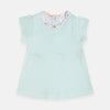 LB White and Teal Stripes Top 1669