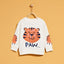 ZR Happy Tiger Face Off White Sweatshirt 3080