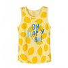 LS Happy Day Lemons Print Yellow Sleeveless Top 3519