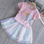 Anc Lal Multi Color Skirt Unicorn 2 Piece Set 2610