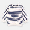 ZR Blue And Grey Stripe Kangaroo Pocket Hello It's Me Sweatshirt 853