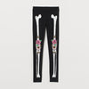 HM Black Flower Bones Legging 4732