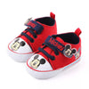 Mickey Print, Red Shoes with Navy Lace 2128