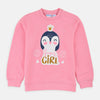 B.X Super Girl Glitter Penguin Pink Sweatshirt 2908