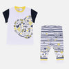 CHO Script Glitter Heart White & Navy Blue Top & Legging 7465