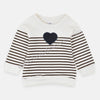 IR Black Heart With Brown Stripes White Sweatshirt 2985