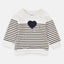 IR Black Heart With Brown Stripes White Sweatshirt 2985