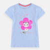 FTR Reversible Sequence Flower Cat Light Blue Top 7051