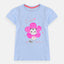 FTR Reversible Sequence Flower Cat Light Blue Top 7051