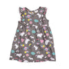 HM All Over Unicorn Print Grey Frill Sleeves Frock 3891