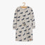 L&S Over All Horse Printed Texture Grey Dress 13538