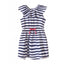 51015 Neck Frill Blue And White Stripe Dress 3545