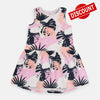 YO Leaves Printed Stone White Frock 4796