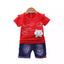 Yougi Red Applique Cat Bow Face 2 Piece Set 2252
